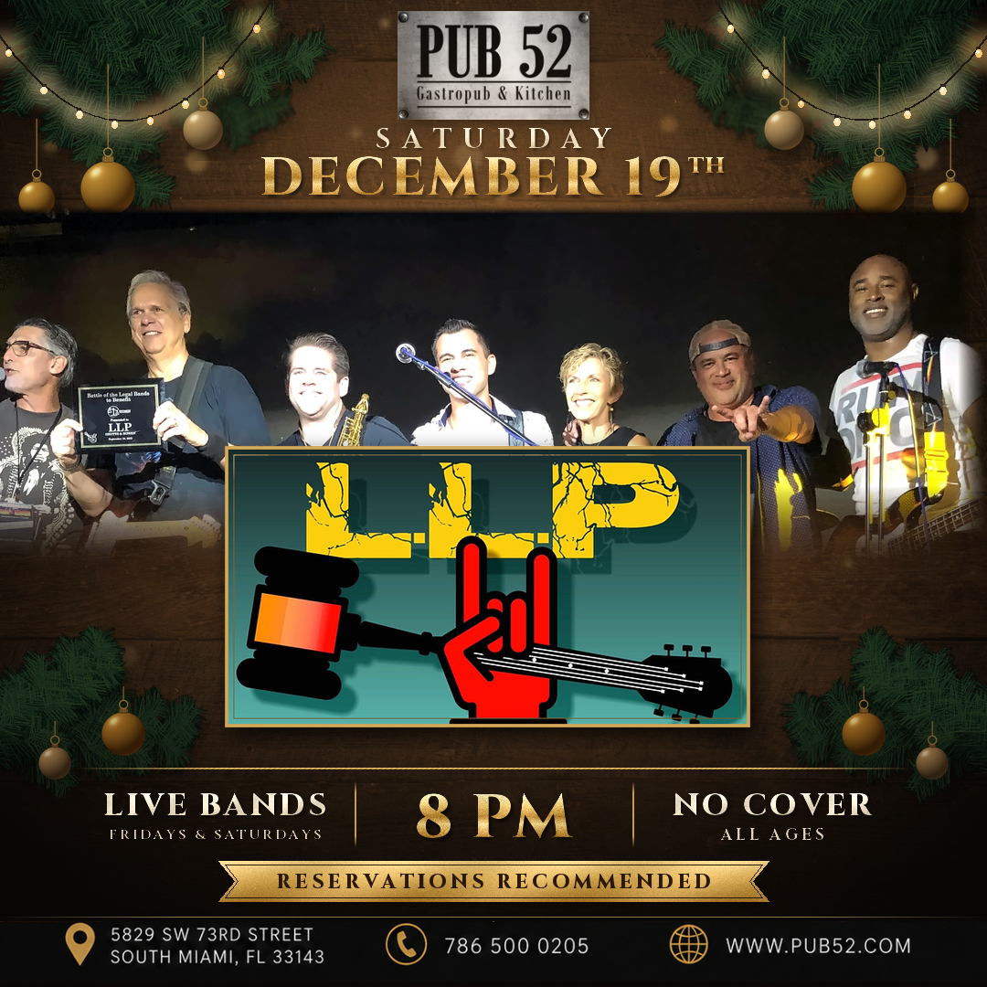 L.L.P live at Pub 52, Saturday, December 19th, 8PM